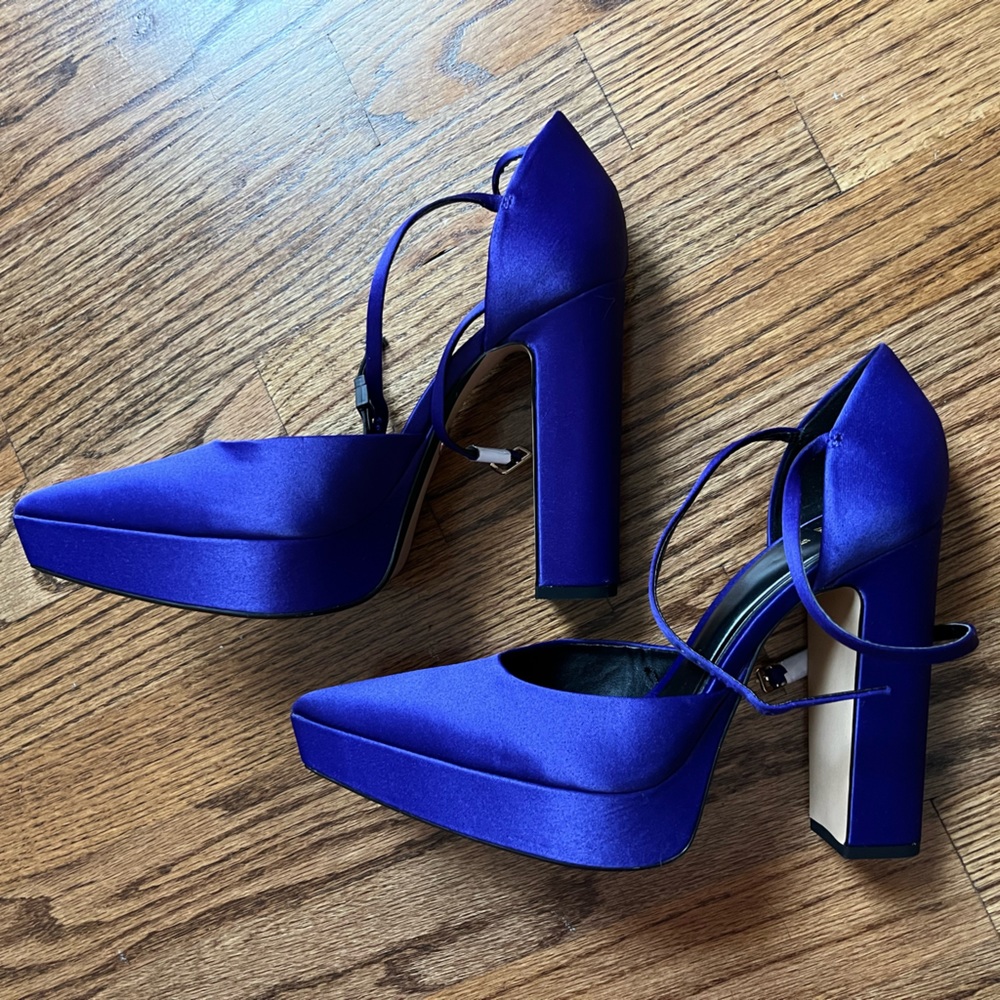 Zara Purple Platform Heels Sz 37